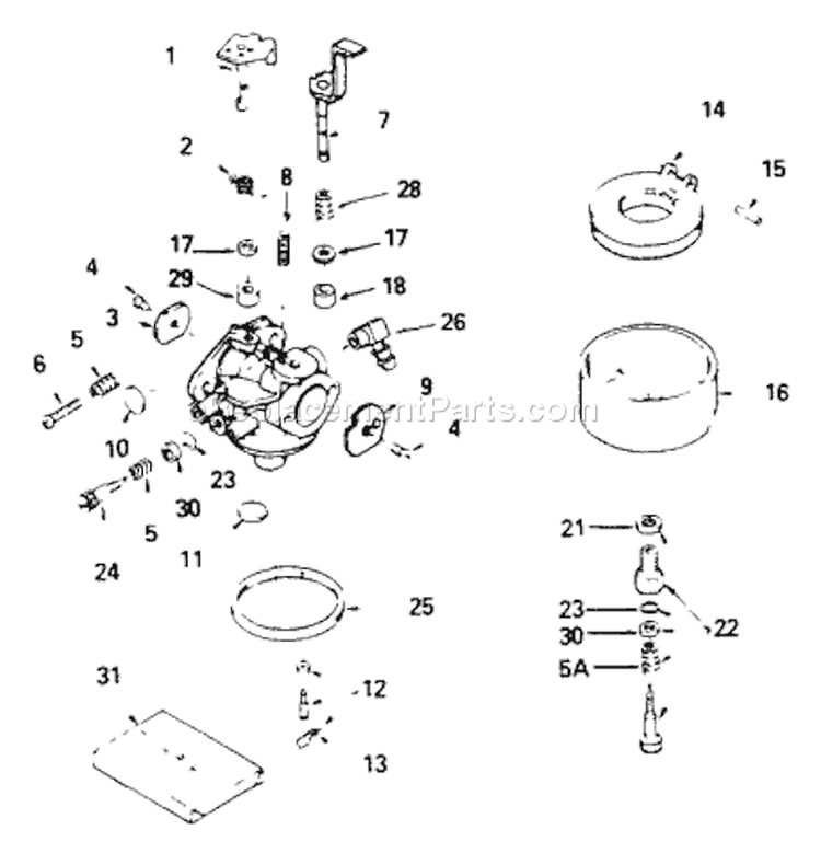 Page C Diagram and Parts List for 9116-1  Briggs and Stratton Generator